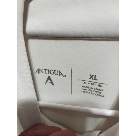 Antigua men's golf white Generation Quarter zip jacket pullover WITCH logo? XL - Picture 5 of 9